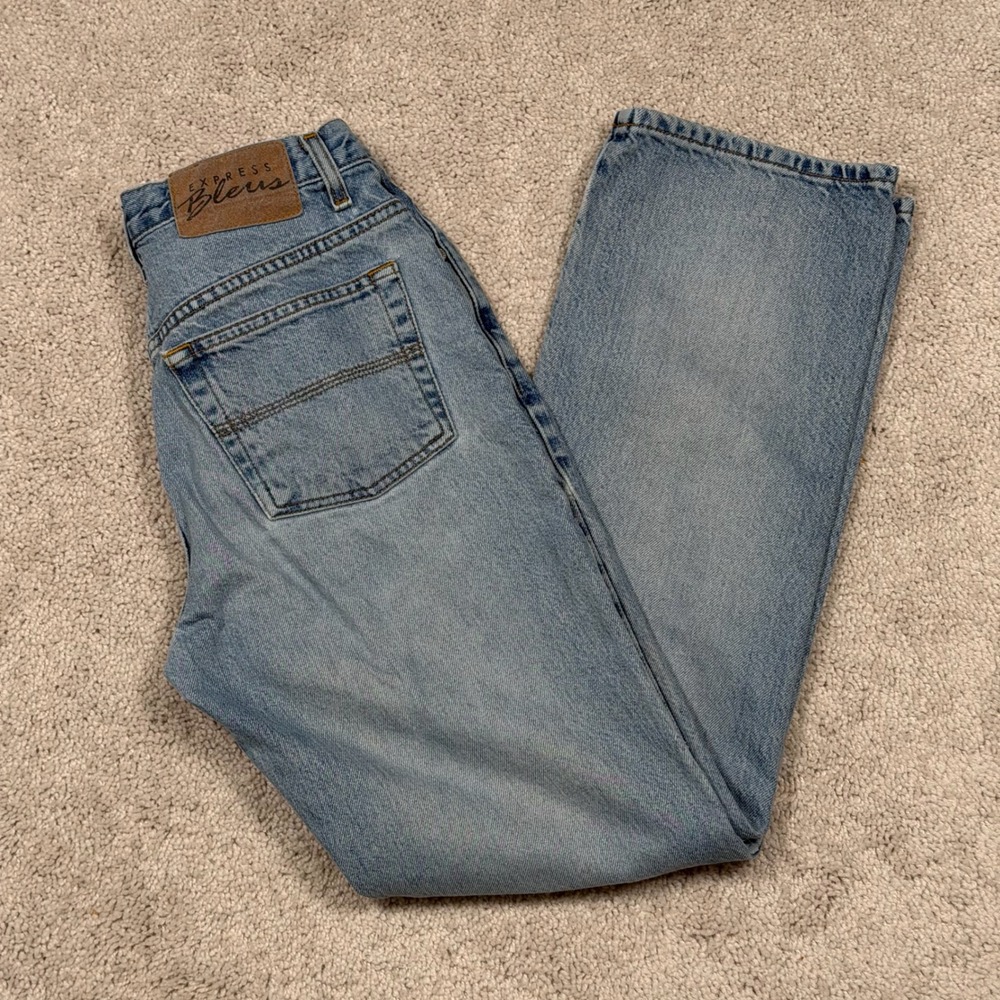 Vintage 90s Express Bleus Light Wash High Rise Bootcut Denim Jeans 5/6 R